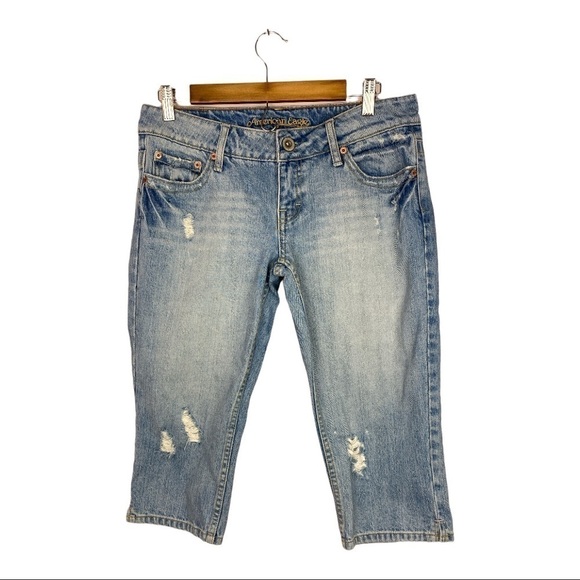 American Eagle Distressed Cropped Artist Jeans - Picture 1 of 5